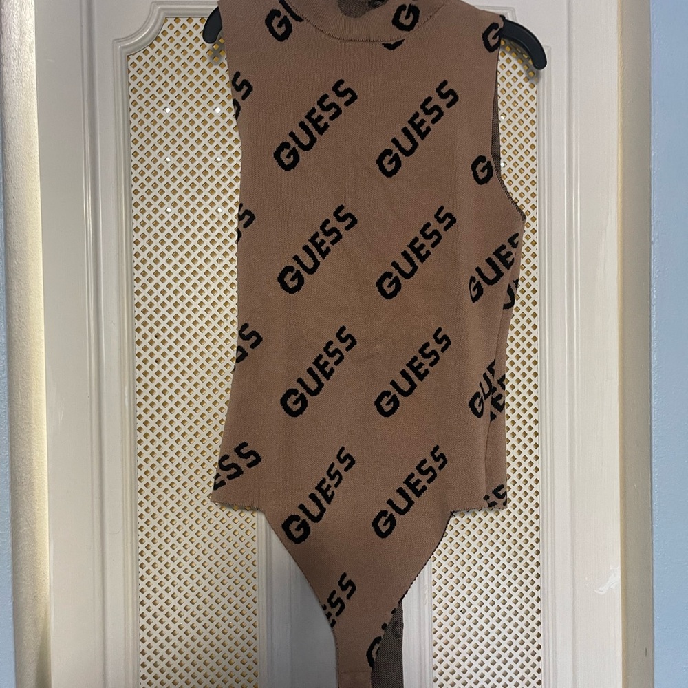 Guess Tan Asymmetrical Sleeveless Top